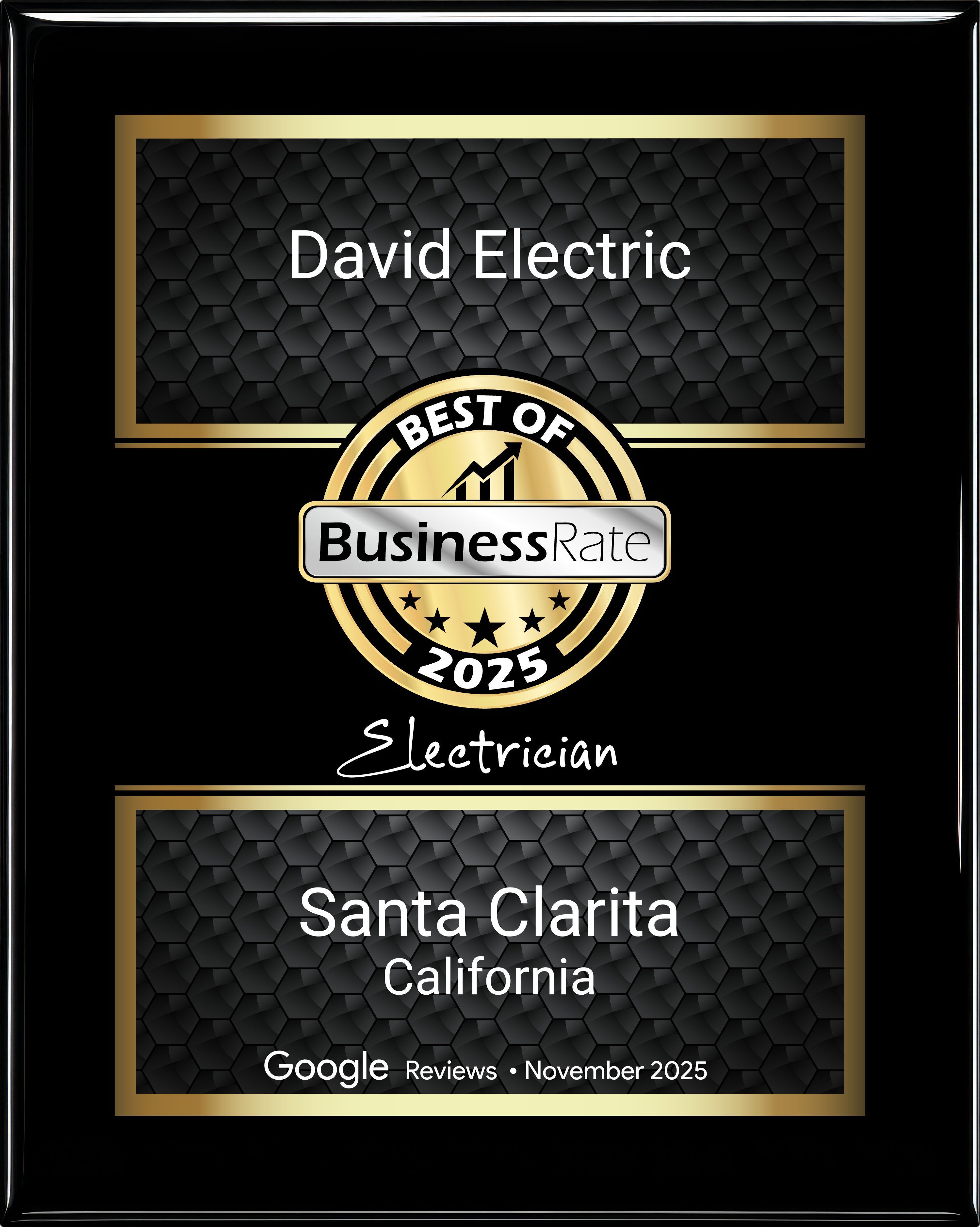 Award for Customer Service in Santa Clarita from Google